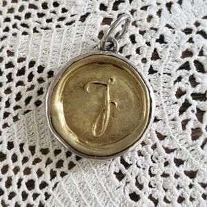 Waxing Poetic Insigna Wax Seal Charm "J".Brass Charm Round 'J'